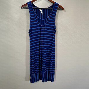 Calvin Klein Dress Womens 6 Blue Knit Stretch V Neck Bubble Hem Sundress
